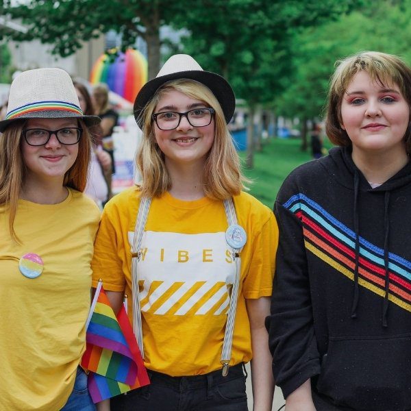 group of teen LGBTQ girls