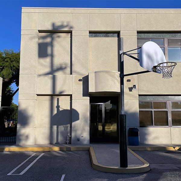 Village Glen school with basketball hoop